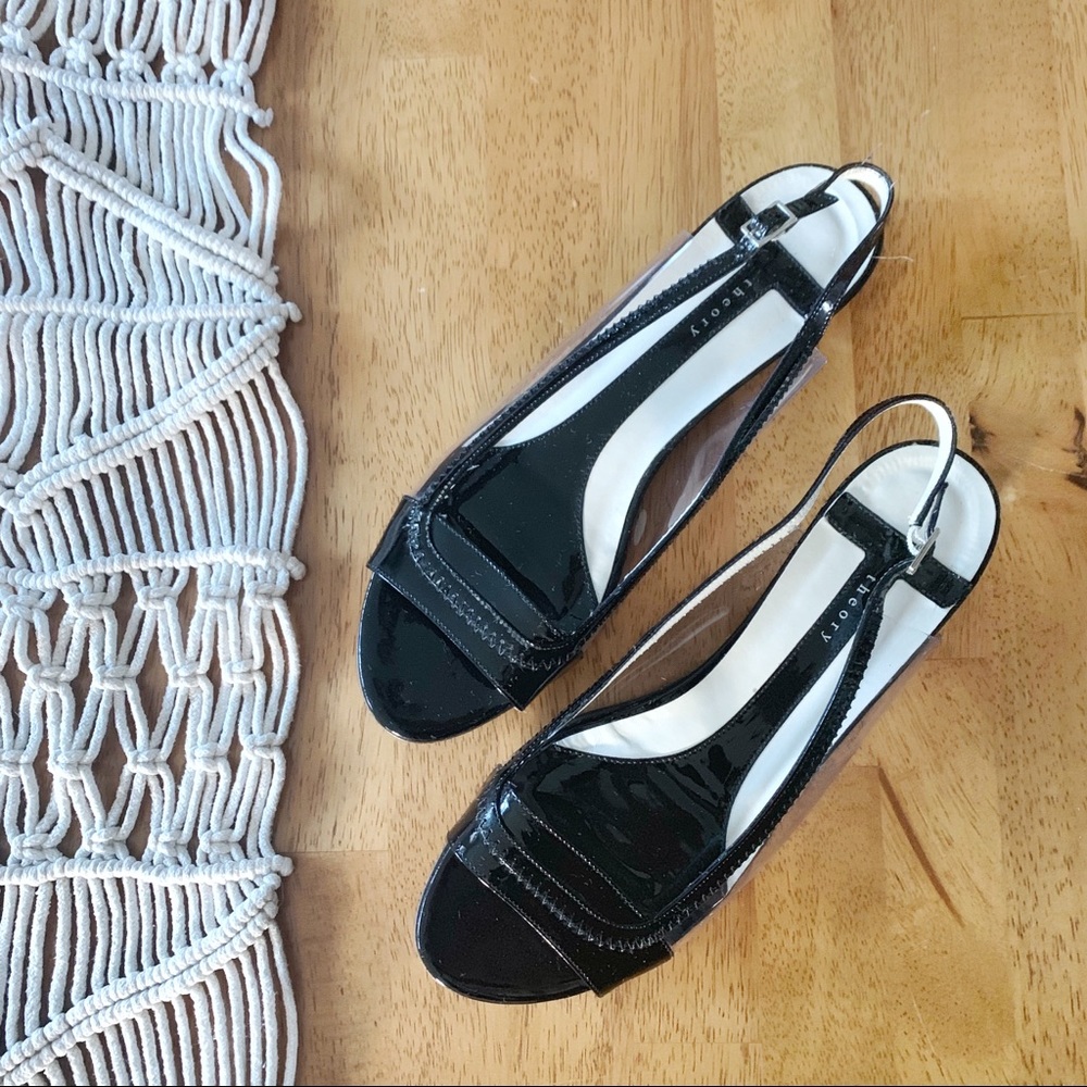 THEORY Patent Slingback Ballet Flats